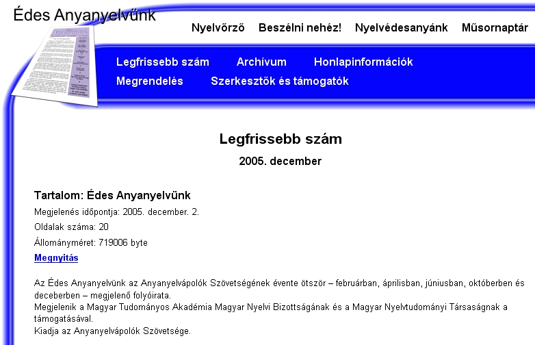 �des anyanyelv�nk, 2006-01-02