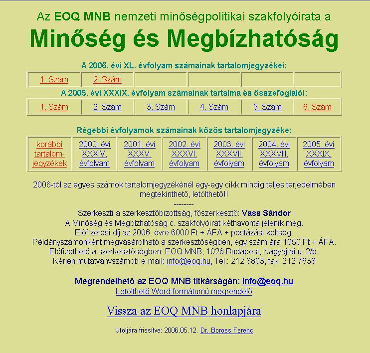 Min�s�g �s Megb�zhat�s�g, 2006-05-22
