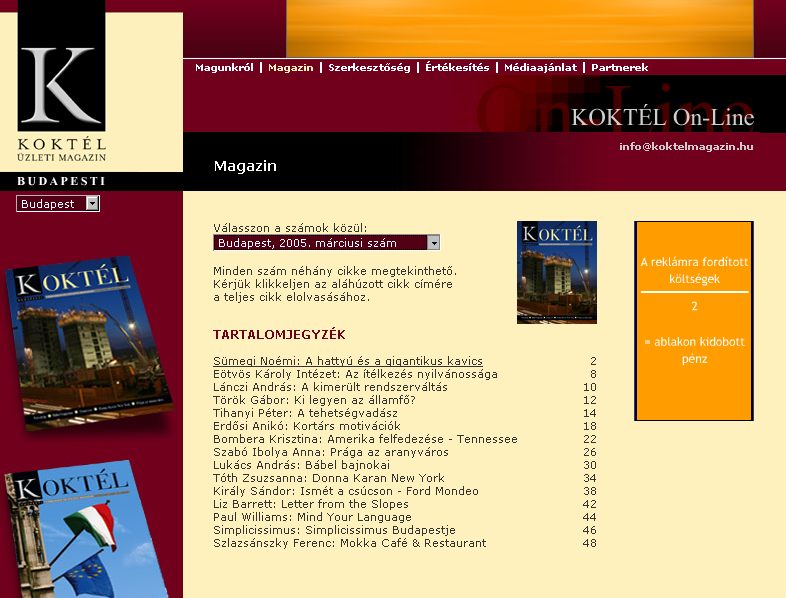 Kokt�l �zleti magazin, Budapesti, 2006-06-07