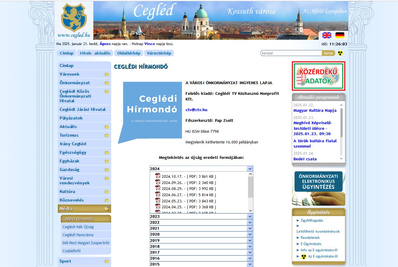 Cegl�di h�rmond� 2025.01.21.