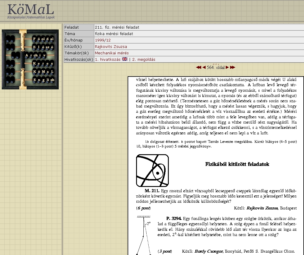 K�z�piskolai Matematikai �s Fizikai Lapok 2007.06.08.
