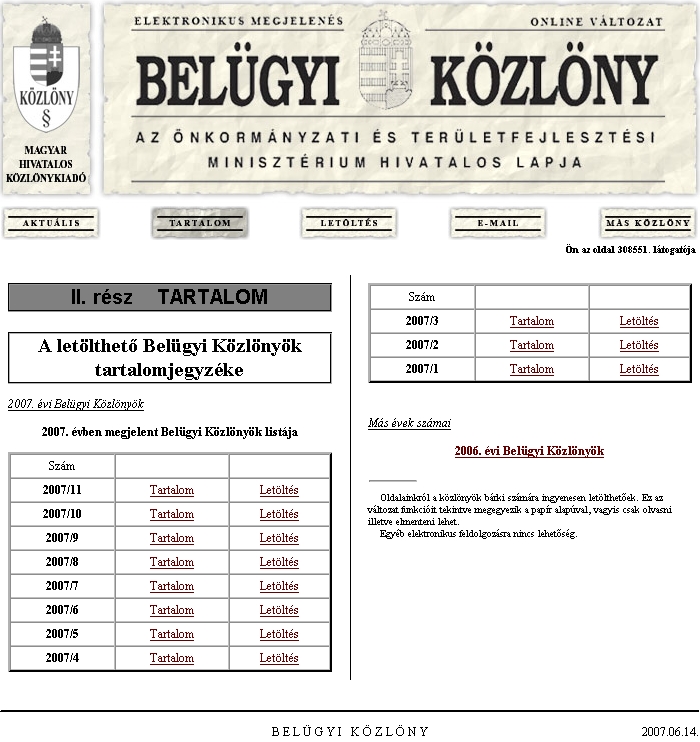 Bel�gyi K�zl�ny 2007.06.14.