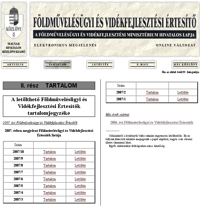 F�ldm�vel�s�gyi �s Vid�kfejleszt�si �rtes�t� 2007.06.20.