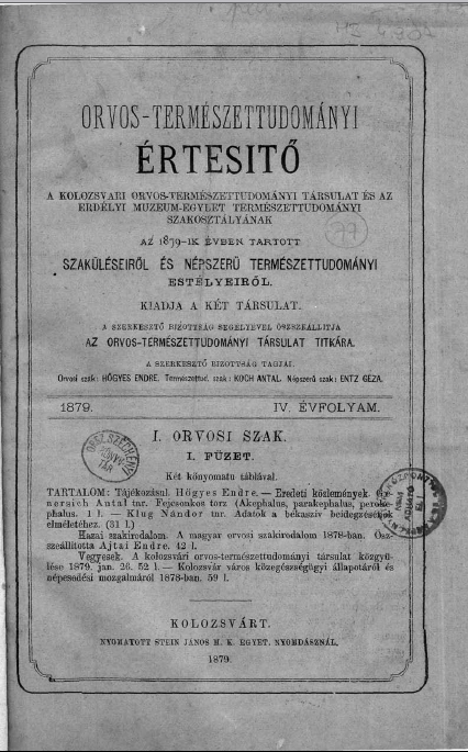 Orvos-Term�szettudom�nyi �rtes�t� I. Orvosi Szak 2008.10.30.
