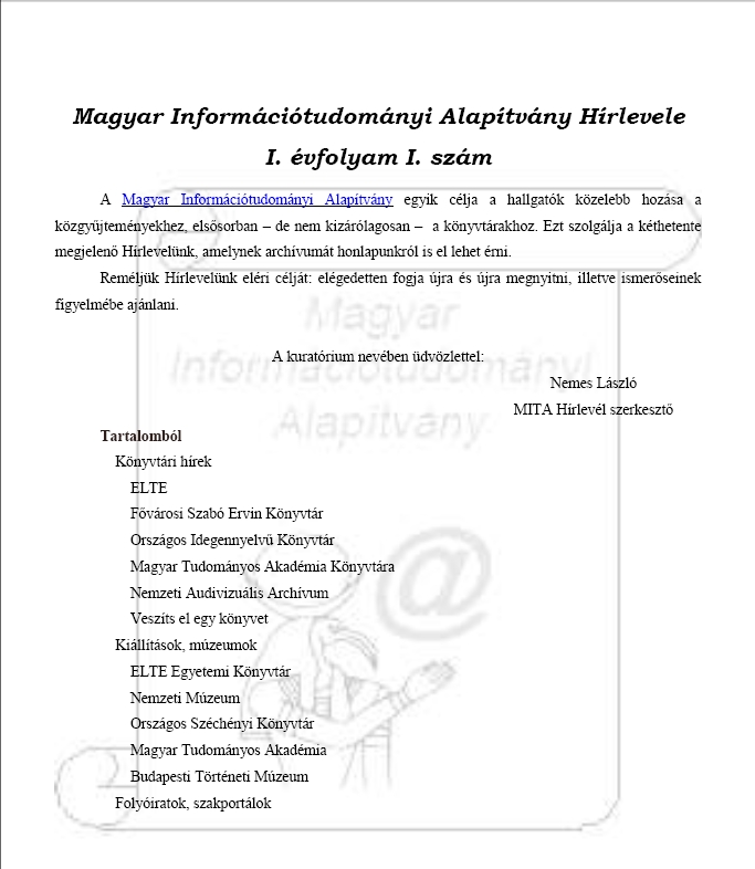 MITA hirlev�l 2009.10.29.