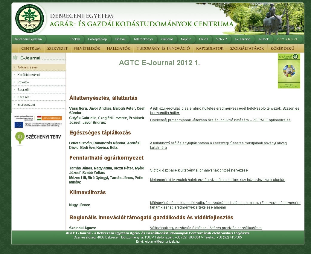 AGTC e-journal 2012.07.24.