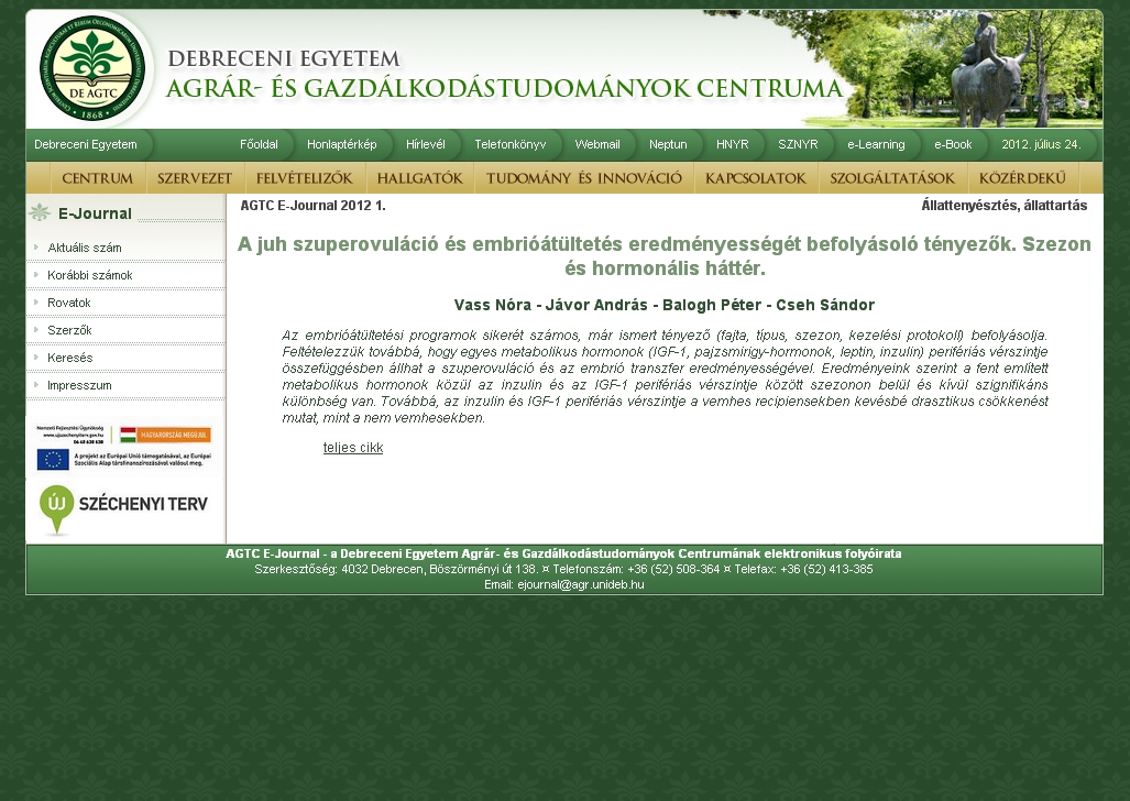AGTC e-journal 2012.07.24.
