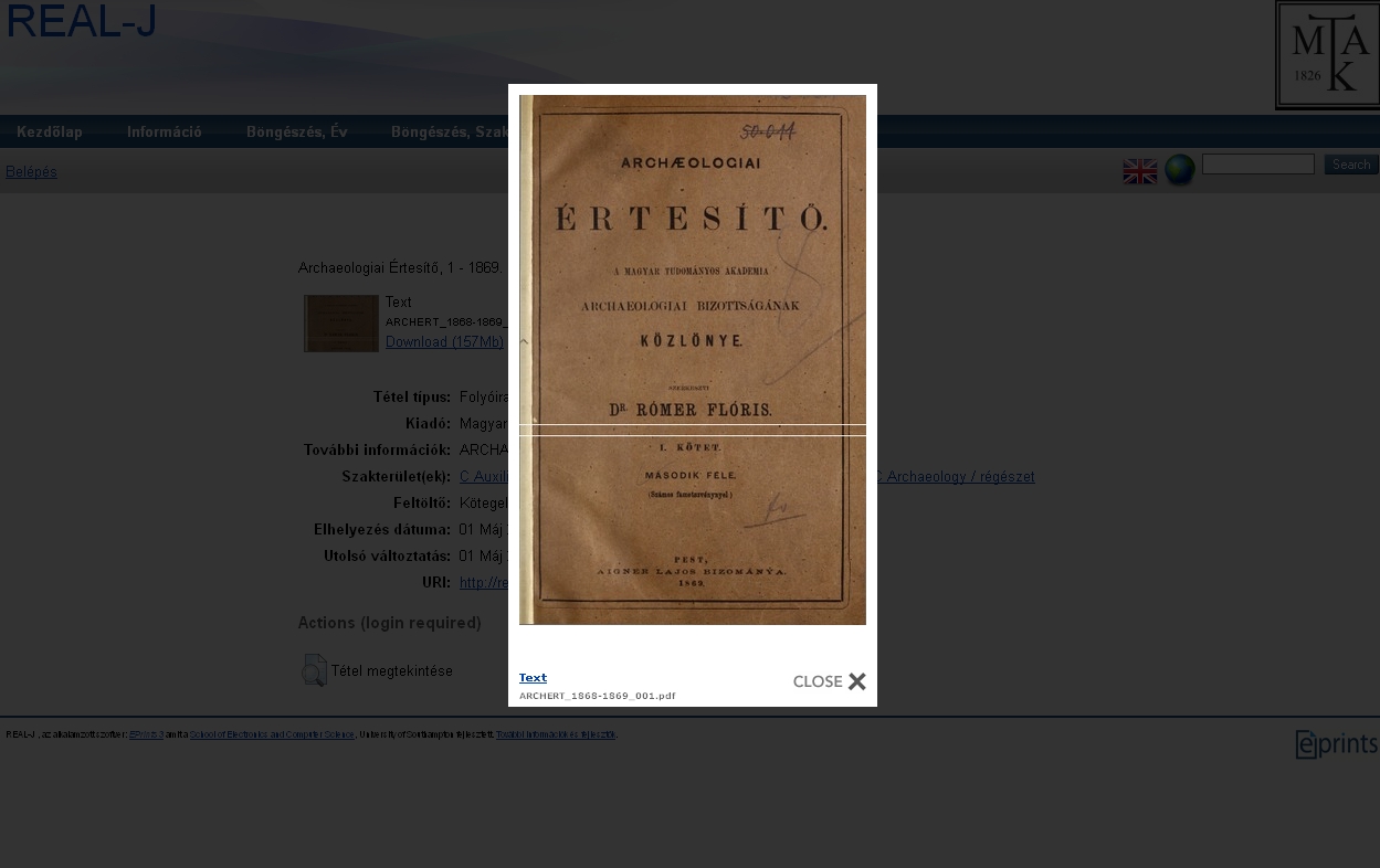 Archaeologiai �rtes�t� 2014.05.12.