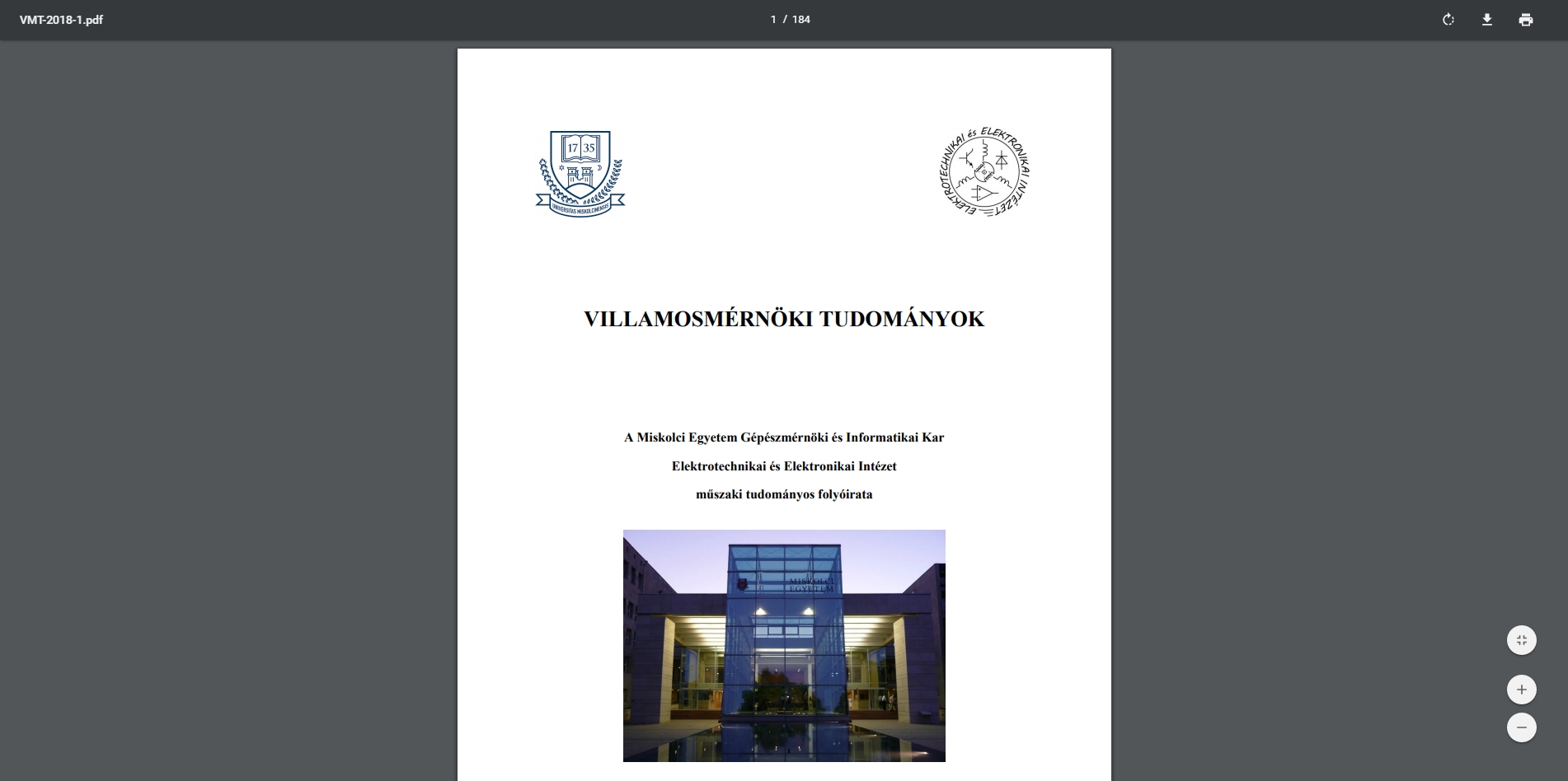 Villamosm�rn�ki tudom�nyok 2018.05.10.