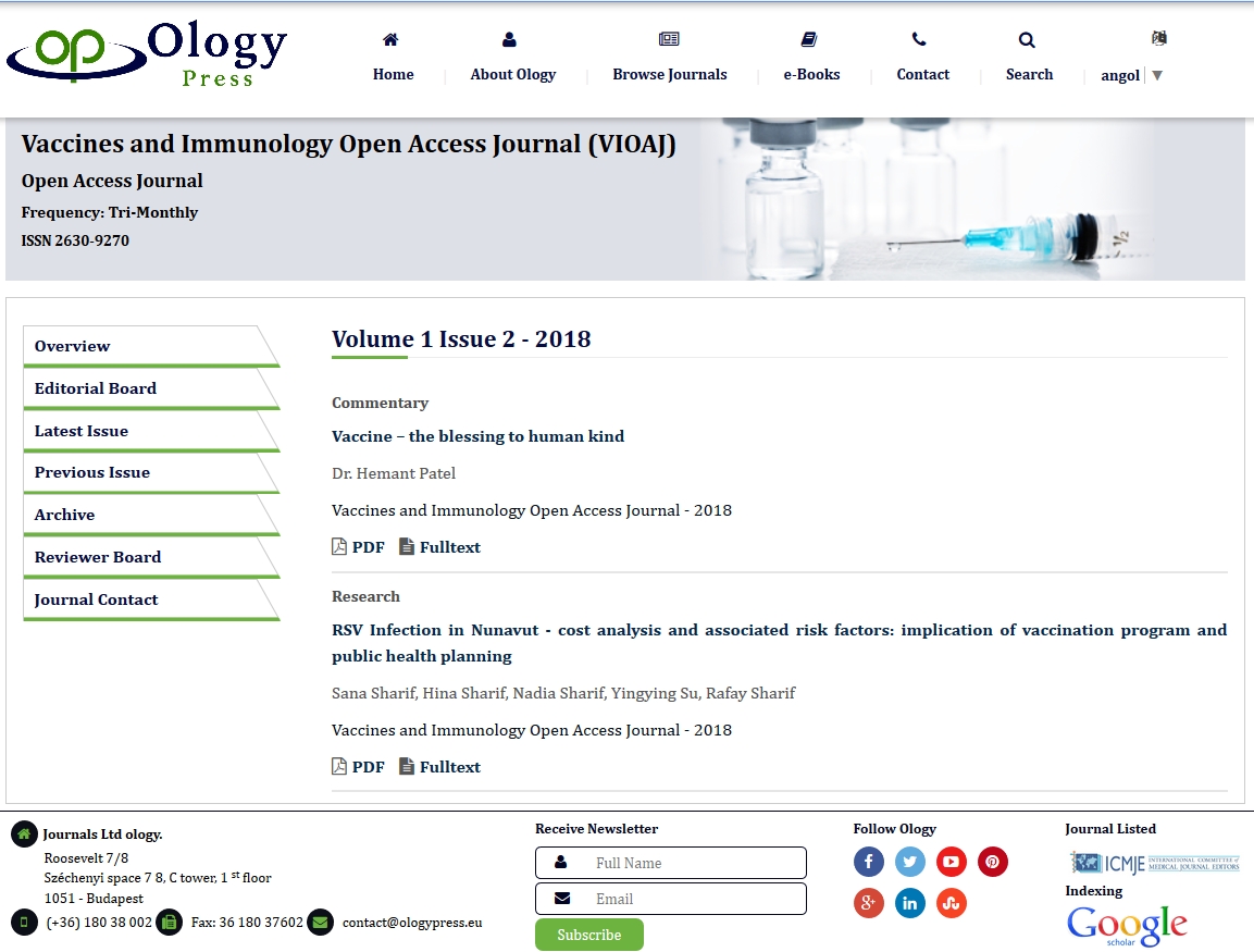 Vaccines and Immunology Open Access Journal 2018.09.25.