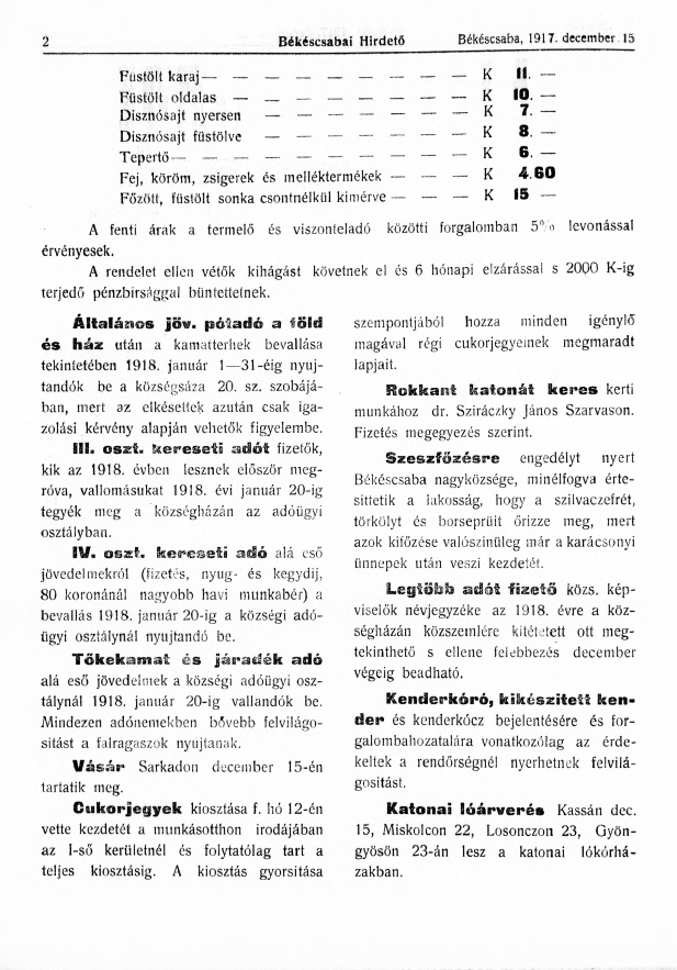 B�k�scsabai hirdet� 2019.09.20.