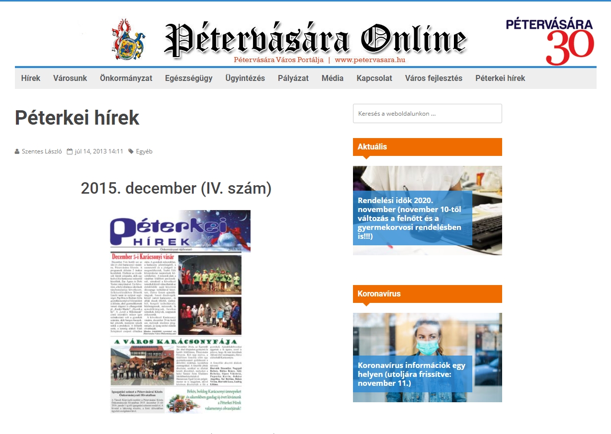 P�terkei h�rek 2020.11.12.