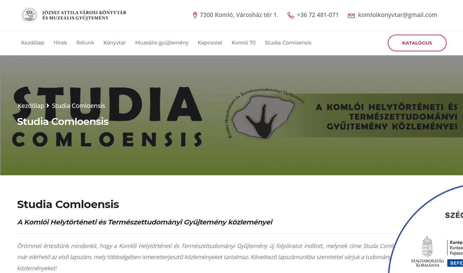 Studia Comloensis 2021.05.26.