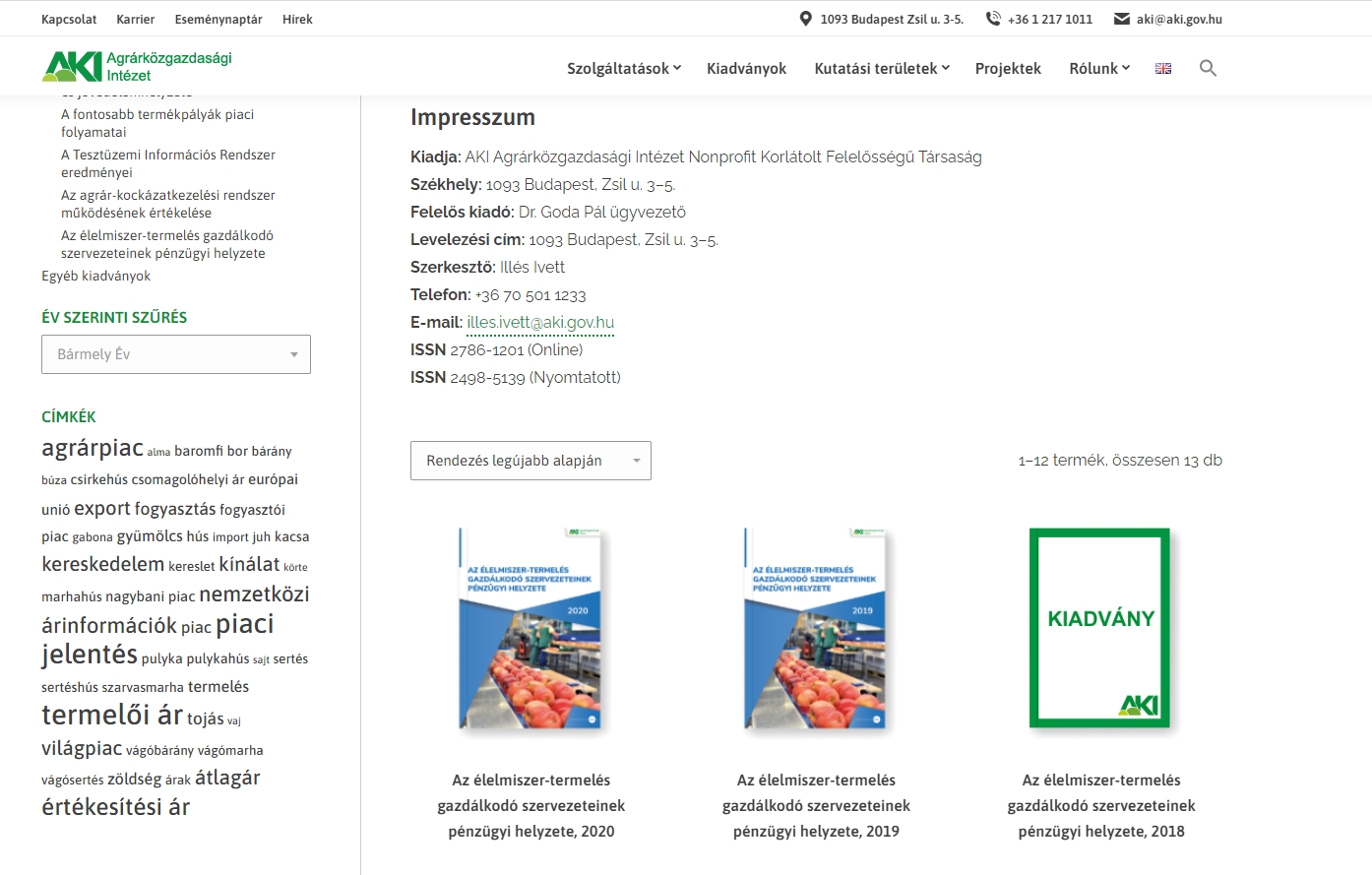 Az �lelmiszer-termel�s gazd�lkod� szervezeteinek p�nz�gyi helyzete 2022.04.04.