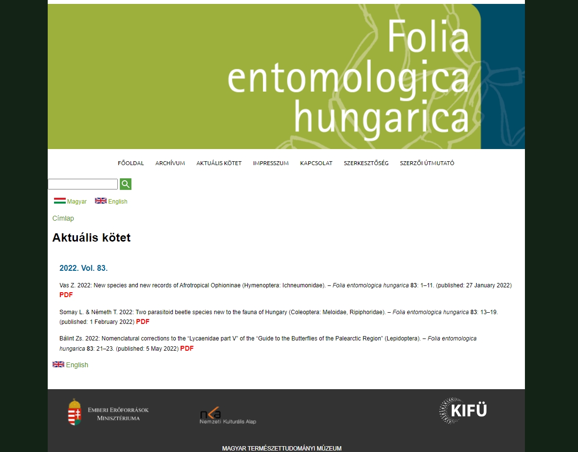 Folia entomologica hungarica 2022.05.06.