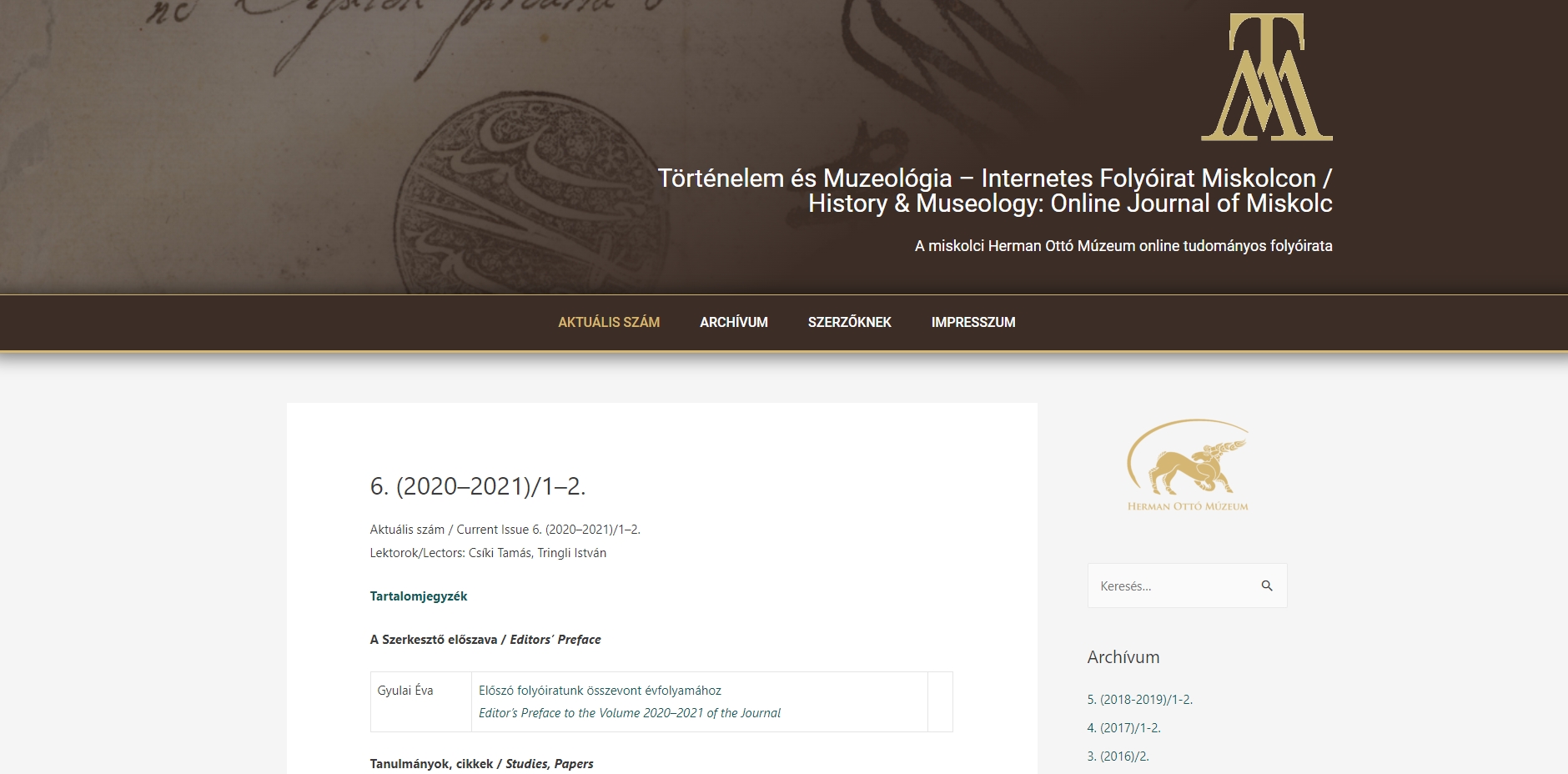 T�rt�nelem �s muzeol�gia 2022.09.12.