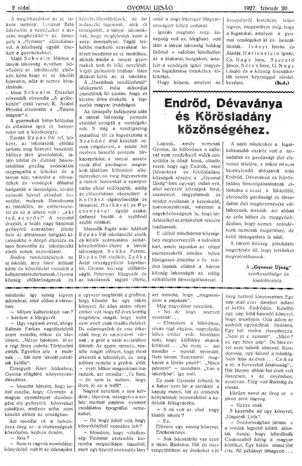 Gyomai ujs�g 2023.03.02.