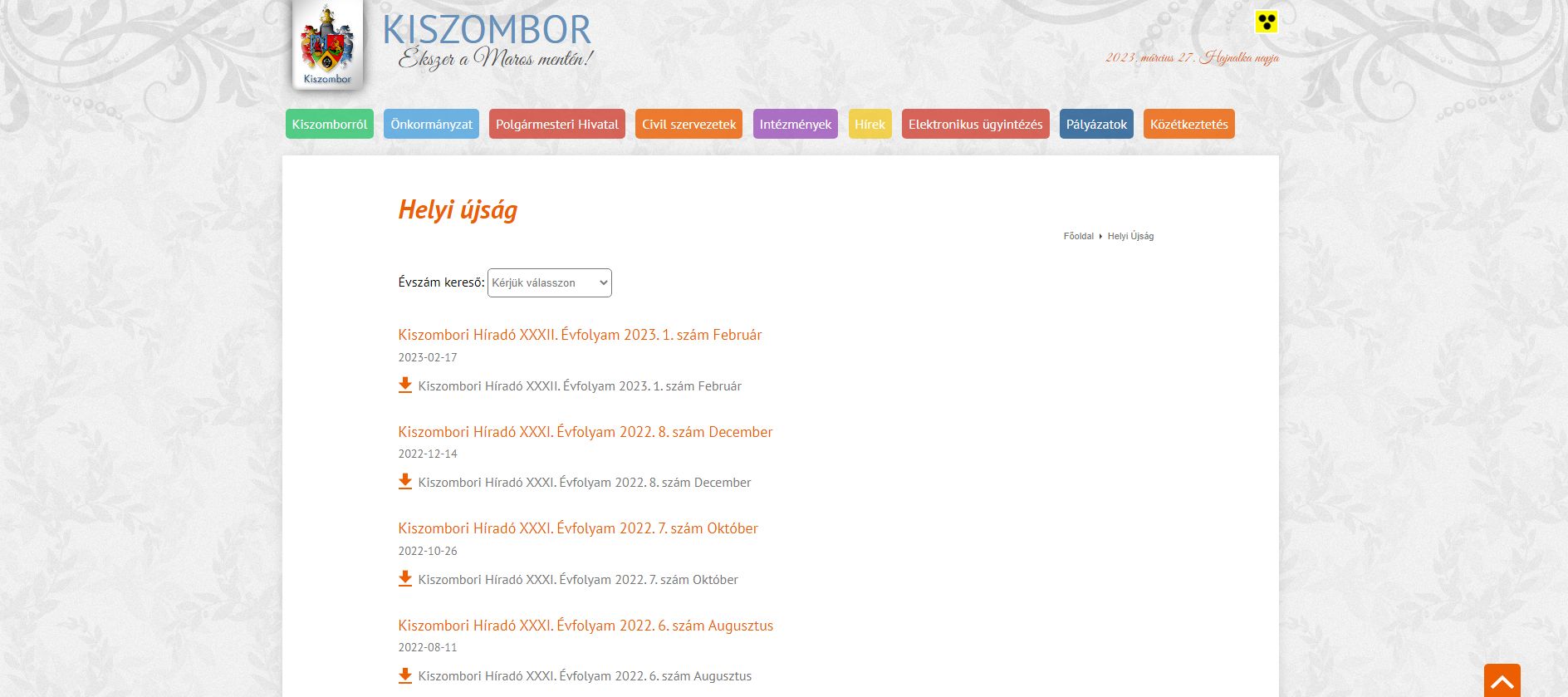 Kiszombori h�rad�  2023.03.27.