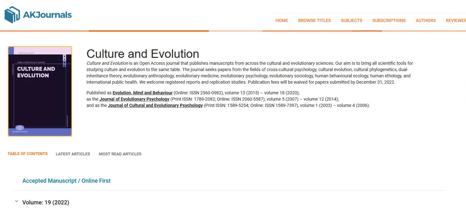 Culture and evolution 2023.05.02.