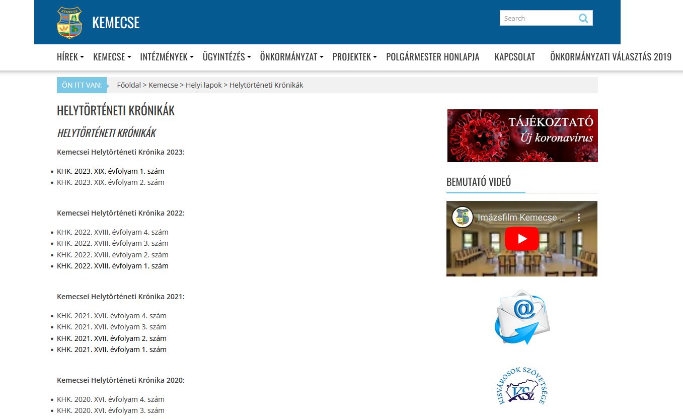 Kemecsei helyt�rt�neti kr�nika 2023.06.27.