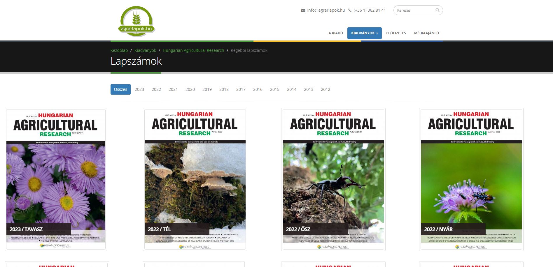 Hungarian Agricultural Research 2023.09.25.