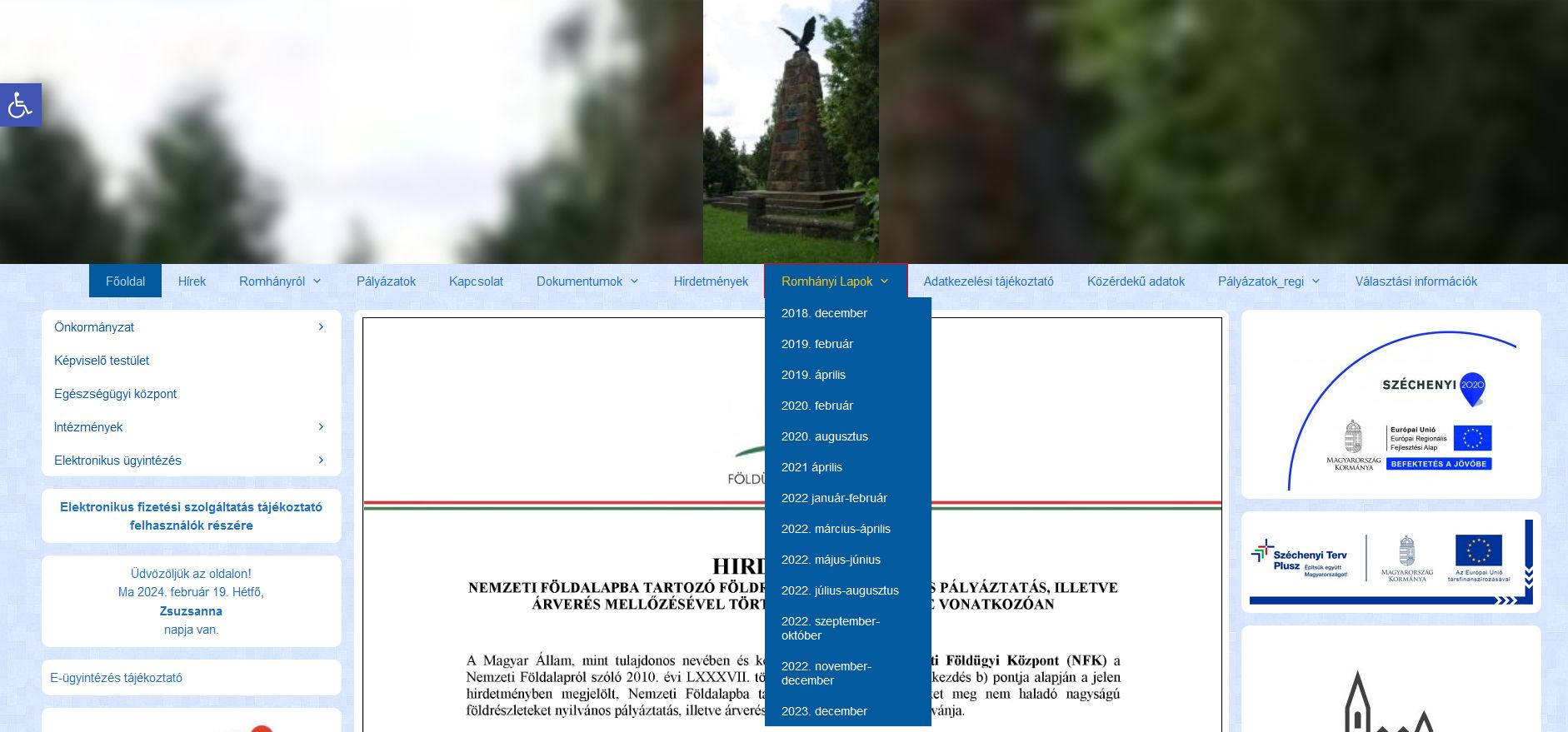 Romh�nyi lapok 2024.02.19.