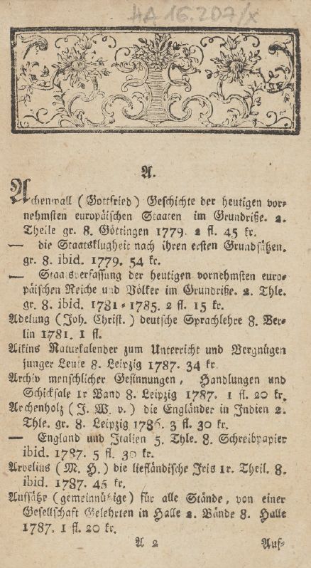 Verzeichniss derjenigen neuen B�cher, die bey Georg K�pf Wittwe, & Kompagnie Buchhandlung von der Leipziger Michaeli-Messe ... um beygesetzte billige Preise in Pest, Kaschau, und Ofen zu haben sind 2025.08.11.