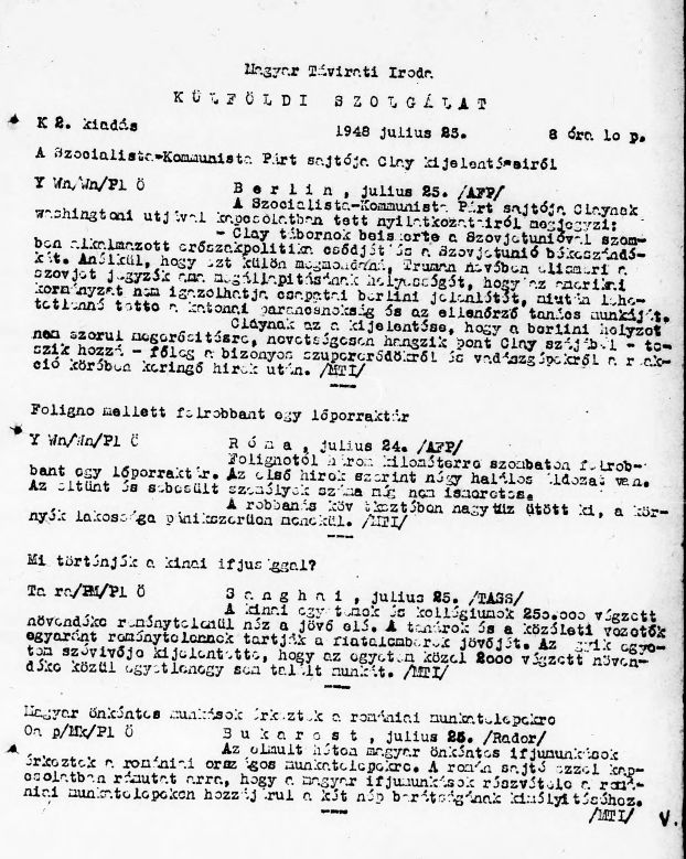Magyar T�virati Iroda. K�lf�ldi szolg�lat 2026.04.28.