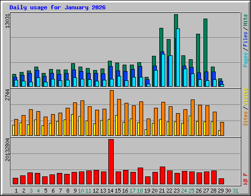 Daily usage for January 2026