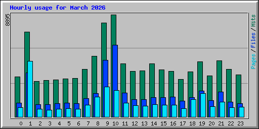 Hourly usage for March 2026